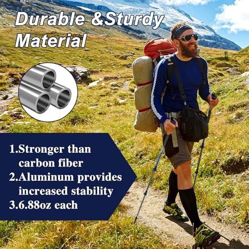 Blue telescopic ultralight walking sticks for men — photo 3