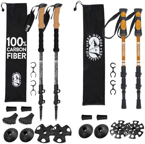 Orange carbon and aluminum walking sticks for kids