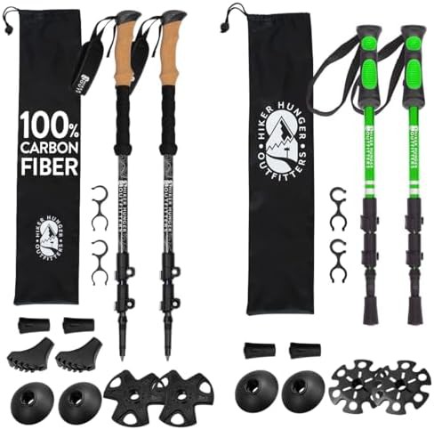 Green carbon and aluminum walking sticks for kids