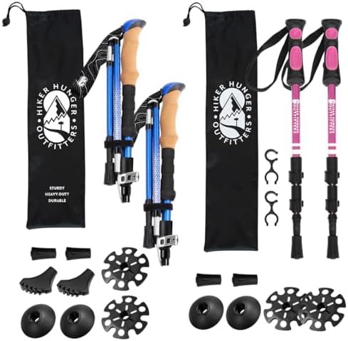 Pink aluminum kids poles with cork grips