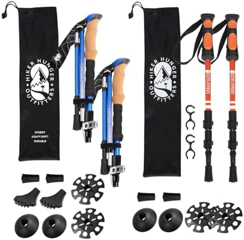 Orange aluminum kids poles with cork grips