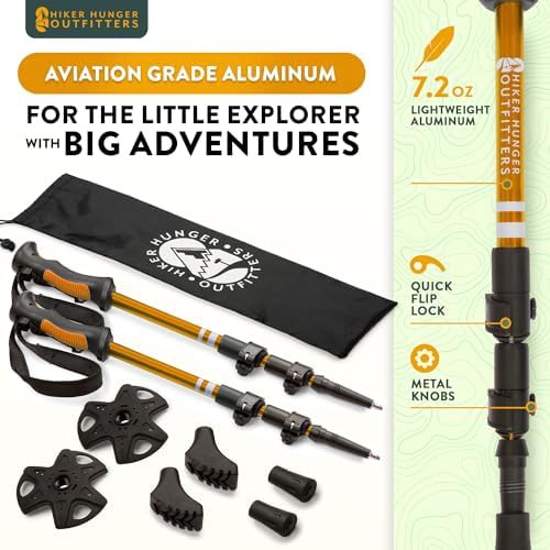 Orange aluminum kids poles with cork grips — photo 3