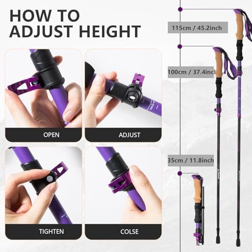 Carbon fiber trekking poles collapsible pair — photo 4