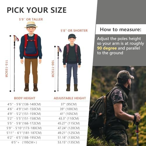 Carbon fiber hiking poles collapsible two pack — photo 5
