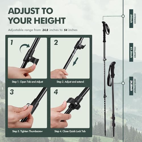 Collapsible carbon fiber poles with flip locks — photo 5