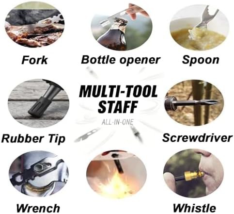 Tactical seven section survival walking staff — photo 3