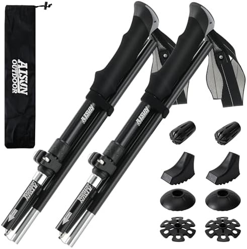 Folding trekking poles with EVA grip