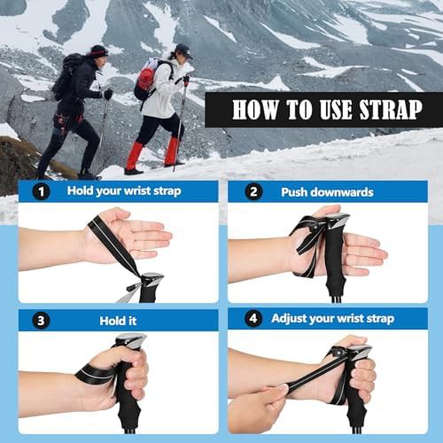 Adjustable aluminum folding poles red pair — photo 5