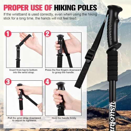 Anti-shock aluminum telescopic poles for backpacking — photo 4