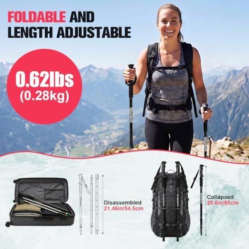 Anti-shock aluminum telescopic poles for backpacking — photo 5